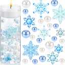 MTLEE 106 Pieces Christmas Vase Filler Pearl for Vase Fillers Floating Candles Centerpiece Beads Vases Pearls Filler for Christmas Home Table Party Decor, Not Included Clear Beads (Snowflake Style)