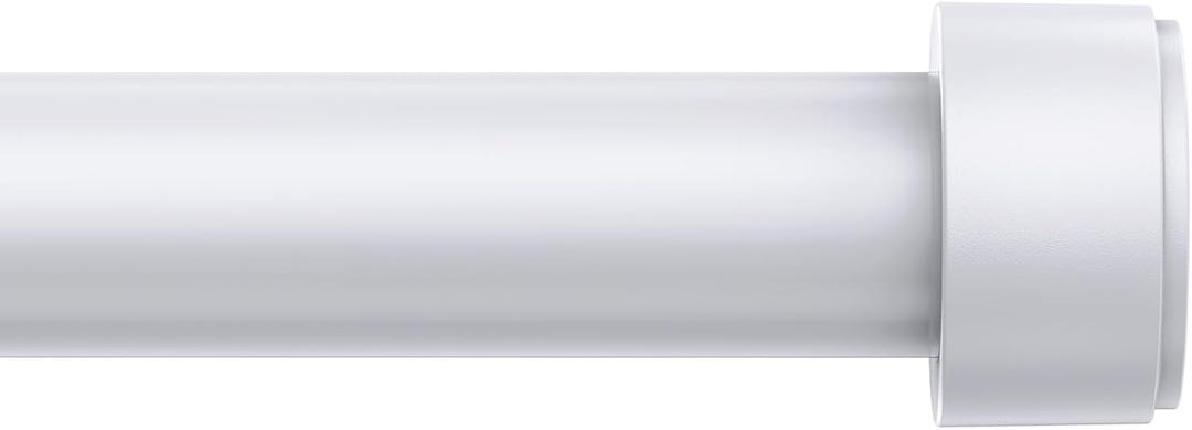 Curtain Rods for Windows 32-90 Inch, 1 Inch Adjustable White Curtain Rod Set with Brackets, Easy Install