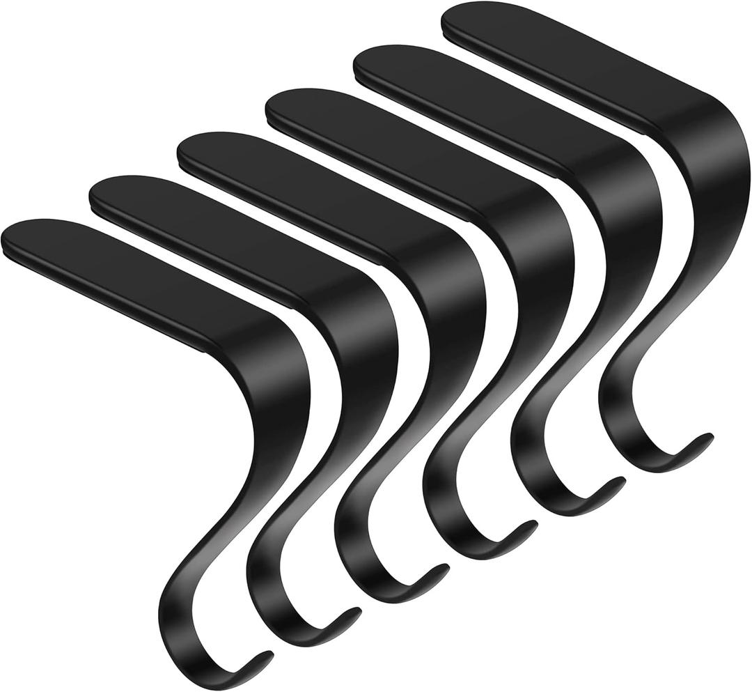 URATOT 6 Pieces Black Christmas Stocking Holder Metal Mantel Stockings Hangers Christmas Stocking Clips for Christmas Party Decoration