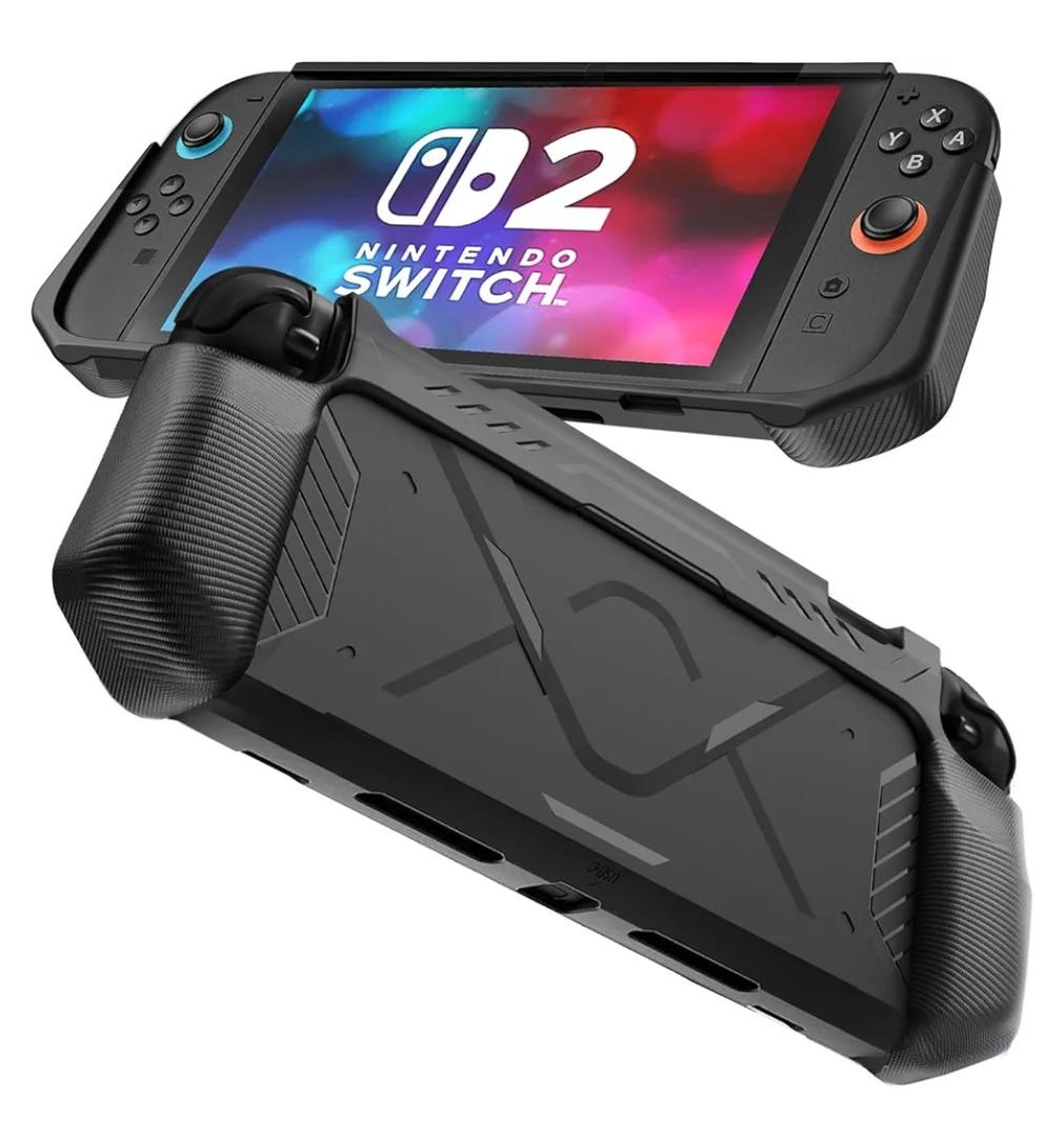 FIWWAT Protective Case for Nintendo Switch 2 (2025), TPU Ergonomic Grip Cover, Soft Anti-Scratch Shell Compatible with Switch 2 - Black