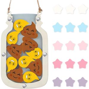 Qunclay Reward Jar for Kids Pot Training Reward Jar Classroom Incentive Good Behavior Responsibility Chart for Christmas Boys Girls Gift(Fresh Style)