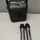 Karaoke Machine, Portable Bluetooth Speaker with 2 Wireless Microphones for Adults & Kids with Lights, Karaoke Microphone with PA System Supports USB/TF/FM/AUX for Home Party Home System Packages (Black)