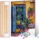 Tropical Fruit Shop Painting Wildflowers,Green Plants Paint by Number Kits 16 x 20 inch Canvas DIY Pineapple and Banana Oil Acrylic Art for Adults Beginner with Brushes Home Decor Boho Gift(DIY Frame)