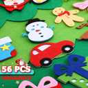 Realspring 2 Pack 3.3ft DIY Felt Christmas Tree with 56 Ornament and Snowman Advent Calendar 2025 Blue Felt Xmas Tree with Cutouts Decorate Wall Hanging Decoration for Christmas Crafts Winter Party