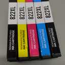 822XL Ink Cartridges Remanufactured Replacement for Epson 822XL Ink Cartridges 822 XL for Epson WF-3820 Printer WF-4820 WF-4830 WF-4833 WF-3823 Printer 5 Pack 822XL