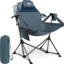 TIMBER RIDGE Hammock Camping Chair, Oversized Swinging Hammock Chair with Adjustable Back and Seat for Outdoor Lawn, Sports, Supports 400lbs, Blue