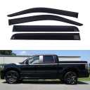 Window Visors Compatible with Ford F150 2009-2014 SuperCrew Cab(Crew Cab) & 2010-2014 SVT Raptor SuperCrew Cab(Crew Cab)，Rain Guards Sun Shields Window Deflector，Tape-On Style，4PCS