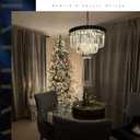 A AXILIXI Black Crystal Chandeliers Modern Round Chandeliers 20" Dimmable 9 Lights Ceiling Pendant Light Fixtures 3 Tiers Luxury Raindrop for Living Room Dining Room Bedroom Foyer