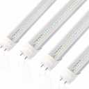 BMXKPO 2FT LED Tube Light, T8 T10 Type A+B LED Light Bulb,12W 5000K,1560LM High Bright, Replacement 24 Inch F20T12 Fluorescent, Double Ended Power, Clear Cover, 4 Pack