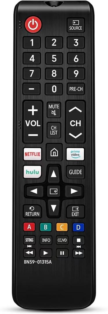 Universal Remote Control for Samsung Smart TV, Control Replacement fit for 4K UHD QLED HDTV LED TVs, with Hulu Netflix PrimeVideo Buttons (BN59-1315A)