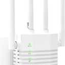 1-Tap Setup WiFi Extender, Dual Band 5GHz/2.4GHz WiFi Signal Booster, 12880 Sq.Ft WiFi Range Extender, 105 Devices Supported, Ethernet Port & High Speed Signal Amplifier (white-Q4)
