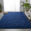 Deerhoo Large Shag Area Rugs 8 x 10, Plush Fuzzy Rugs for Living Room, Ultra Soft Fluffy Furry Rug for Bedroom, Indoor Carpet Nursery Rugs for Kids Room Home Decor,Navy Blue