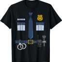 Halloween Policeman Costume Halloween Police Officer Costume T-Shirt, Large