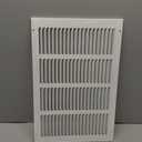 16 x 10 Inch (Duct Opening) Return Air Vent Cover, Louvered Steel HVAC Grille for Wall and Ceiling, White Powder-Coated Rust-Resistant Finish, Decorative Design, Easy to Install