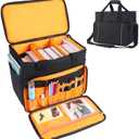 Carrying Bag for Comic Books Large Capacity Comic Storage and Organizer,with Detachable Dividers Portable Comic Book Box with Soft Handle,More Pockets for Accessories(Bag Only)
