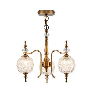 TLOLGT Vintage Pendant Light Fixtures, 3Light Chandeliers for Kitchen Antique Gold Glass Pendant Lighting Matte Brushed Brass Finish with Crystal Glass Shade for Farmhouse Hotel Kitchen Island