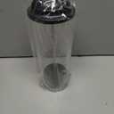 Straw Holder for Standard Size Drinking Straws, Acrylic Plastic Straw Dispenser for Counter with Lid Black(Straws Not Include)