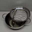 Deep Fryer Pot, 304 Stainless Steel Japanese Frying Pot with Oil Drain, Temperature Control and Lid, Tempura Deep Fryer Pot for Kitchen Stove/Induction Cooker French Fries Fryer Chicken 9.4"