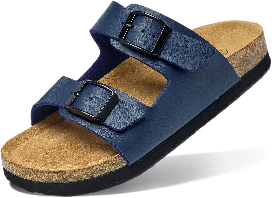 EQW Kids Sandals with Cork Footbed,Boys & Girls Slides | Soft, Comfortable, Fasion