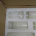 24 Pcs White Pillar Candles with Glass Candle Holder Hurricane Glass Candle Holders Clear Cylinder Vases for Centerpieces Wedding Office Party Home Table Decor