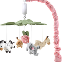The Peanutshell Crib Mobile for Girls  Soft Pink Musical Baby Crib Mobile with 12 Lullabies, Cute Animal Baby Wildest Dreams Nursery Decor