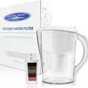 Crystal Quest Water Filter Pitcher- 12-Cup Capacity, Includes 1 Long-Life Filter, BPA Free, Meets NSF Standard 42 - Filters up to 2,000 Gallons  Alkalizing/White