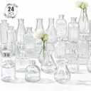 24 Pack Glass Bud Vase in Bulk - BEAHOT Clear Flower Vases for Wedding Decorations, Mini Vase for Centerpiece Table Decorations, Small Boho Vase for Home, Wedding Decor, Mother's Day, Party, Office