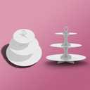 BLISSUR Cupcake Stand Tower, 2 Pack, White, 3 Tiered, Cup Cake Stand Cardboard Dessert Holder for Parties (White)