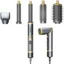 Auto Wrap Air Hair Styler & Dryer, 5 in 1 Multi Styling Hot Air Dryer Brush for Hair, High Speed 110000 RPM Negative Lonic Frizz-Free, Fast Drying Curling Volumizing Straightening As Gift