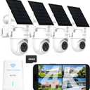 UCOCARE Home Security Camera System 4K, 8MP Solar Cameras Wireless Outdoor for Home Security with 64GB TF Card, Bastation, 300m WiFi Coverage, Built in Radar, 5G & 2.4G WiFi, Auto Tracking, 4 Cam-Kit