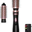 Rotating Hair Dryer Brush, 3-in-1 Round Hot Air Spin Brush Set with 2 Brushes (2" & 1.5"), Negative Ionic Blow Volumizer, 2 Detachable Auto-Rotating Curling Brush, Blow Dryer Brush