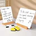 A5 Stand Up Dry Erase Board for Desk with 2 Pens and 1 Wiper, Mini Whiteboard Stand, Desktop Writing Board, Mini Dry Erase Board for Office, Home