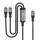 Conable 2-in-1 USB C Cable 6FT, Type-C to Dual USB-C Cable, 100W Max PD Fast Charging Type C Splitter Adapter Compatible with iPhone 17/16/15 Series, MacBook Air/Pro, iPad Air/Pro and More