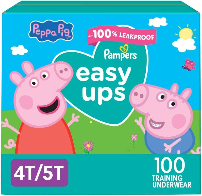Pampers Training Pants - Easy Ups Girls & Boys - Size 4T-5T, 100 Count, Peppa Pig Potty Underwear 