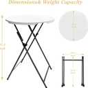 Folding 2-Pack 32in Bar Table Round Foldable Cocktail Table for Indoor and Outdoor Use Compact Design Portable Ideal for Parties Events Dining and Gatherings