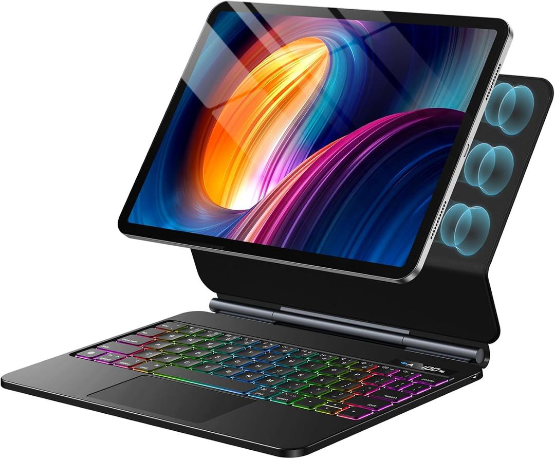 Wenlaty for iPad Air 11 inch Case with Keyboard (M3/M2) 2025/2024, for iPad Pro 11 inch M5/M4 (6/5/4/3/2/1st Gen) & iPad Air 5th/4th Gen 10.9 inch Magic Keyboard Case with Multi-Touch Trackpad, Black