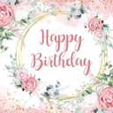 10x8ft Floral Flowers Birthday Backdrop for Women Pink Girls Birthday Valentine's Mother's Background Wedding Baby Shower Spring Tea Baptism Party Banner Photo Booth