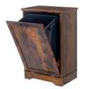 13 Gallons Tilt Out Trash Cabinet, Hidden Trash Can Cabinet Wooden Tilt Out Pet Proof Hidden Trash Bin Cabinet for Kitchen Living Room (Rustic Brown)