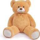 HollyHOME Giant Teddy Bear 4Ft Big Teddy Bear Stuffed Animal Birthday Valentines Day Plush Toy for Kids and Girlfriend 48 inch Tan
