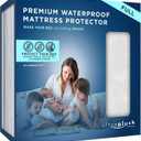 Premium Waterproof Mattress Protector (Full)  Breathable, Vinyl Free, Noiseless Mattress Cover, Fitted Style with Deep Pockets (15-18"), Bedwetting, Dorm Room Essentials