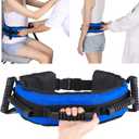 Gait Belt for Seniors, Transfer Belt with 7 Nylon Padded Handles, Medical Belt for Lifting Patients, Safety Gait Belt for Elderly Easy to Use Quick Release Buckle (Blue) (Long)