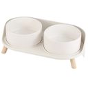 Elevated Ceramic Dog Bowl Set - Double Dog Feeding Bowls with Stand Splash Proof - Raised Dishes for Food and Water - Ideal for Small to Medium Dogs - 2 x 850 ml - 28.74 oz