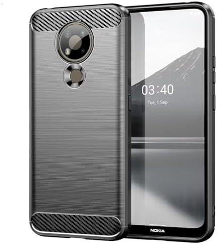 Sidande Case for Nokia 3.4 Case, Ultra Slim Phone Cover with Shock-Absorption Carbon Fiber TPU Rubber Protective Cases for Nokia 3.4 Black