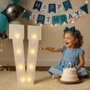 2FT Light Up letters, Quick 5-Min Setup, Battery Operated LED Large Lighted Letters for Party Birthday Baby Shower Wedding Graduation Decor, Marquee Letter V