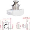 Push Button Latch Lock, Keyless Metal Catch for Cabinet Door | Universal Home Hardware for RVs,Yachts, Ships,Furniture, Mounting Plate 0.55-0.71in,Easy Press Operation,Secure Closure