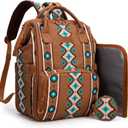 Montana West Wrangler Diaper Bag Backpack Aztec Callie Bag Travel Backpack Purses Western Multi-Function Baby Bags for Mom
