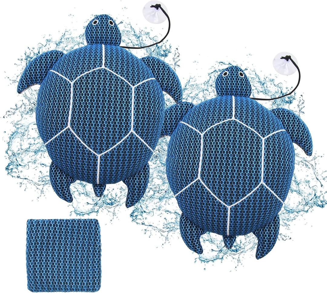 12 Inches Hot Tub Scum Absorber, Hot Tub Sponge for Scum Reusable Spa & Pool Cleaner Hot Tub Oil Absorbing Scum Absorber Keeps Water Clean, Eliminates Scum & Dirt, Blue, 2 Pack