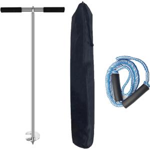 36 inch Boat Sand Anchor Kit Marine Stainless Steel 316 with Bungee Dock Line and Case,Screw Auger Design Ideal for Jet Ski,PWC,Floats,Pontoon,Kayak,Canoe