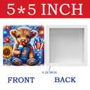 4th of July Highland Cow Decorations, Independence Day Patriotic Decorations, Memorial Day Decor, Red White And Blue Decor, Wooden Box Sign for Office Desk Home Bedroom Table Living Room