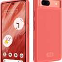 TUDIA MergeGrip [Dual Layer] Google Pixel 7a Case (2023), [Military Grade Drop Tested] Raised Edge for Screen&Camera Protection Slim Tough Heavy Duty 7A Phone Cases Cover - Coral